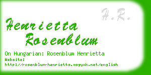 henrietta rosenblum business card